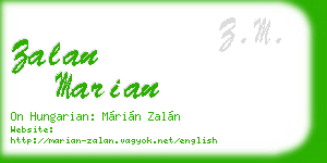 zalan marian business card